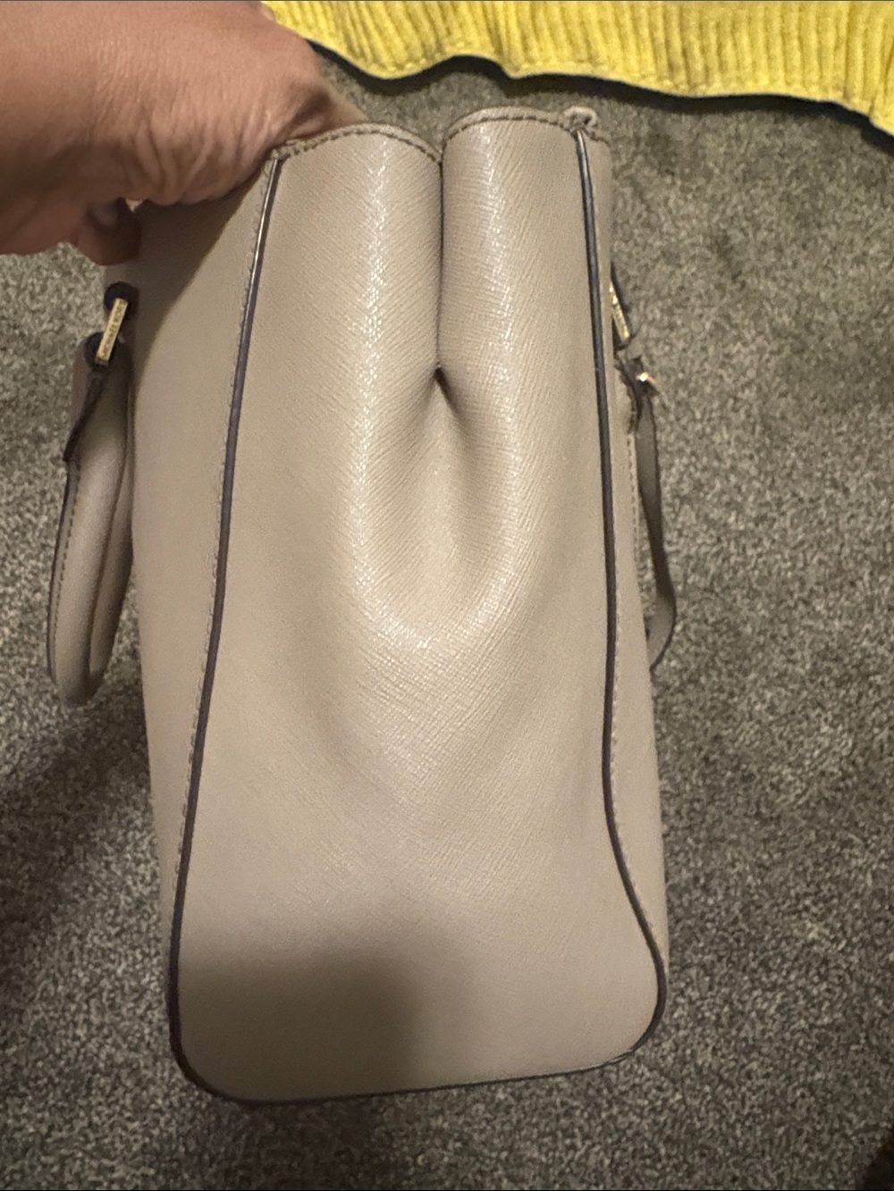Michael Kors Taupe Saffiano Satchel with Gold Hardware with matching wallet - Picture 9 of 16